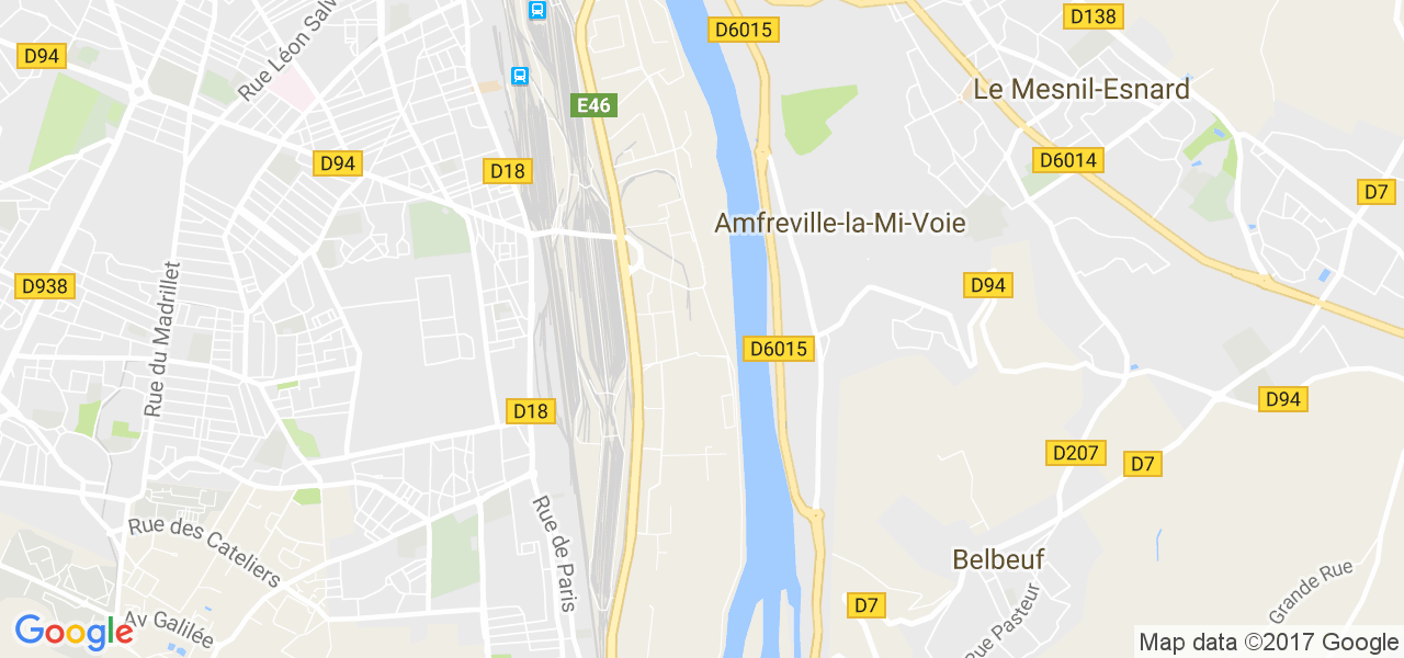 map de la ville de Amfreville-la-Mi-Voie