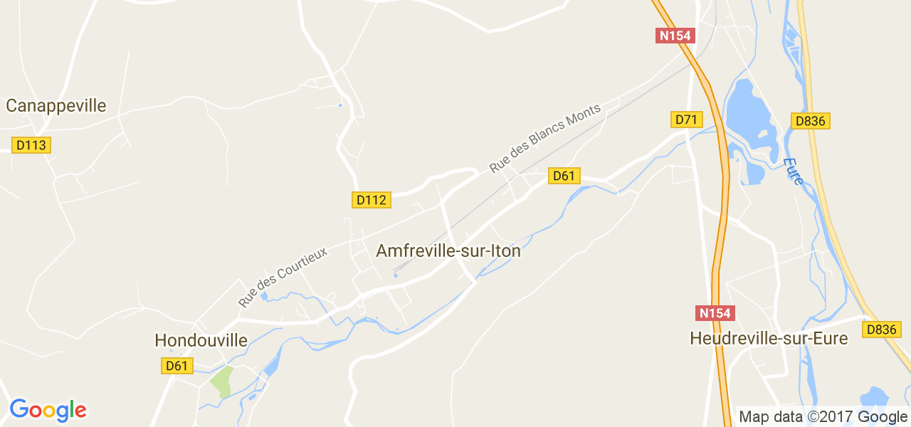 map de la ville de Amfreville-sur-Iton