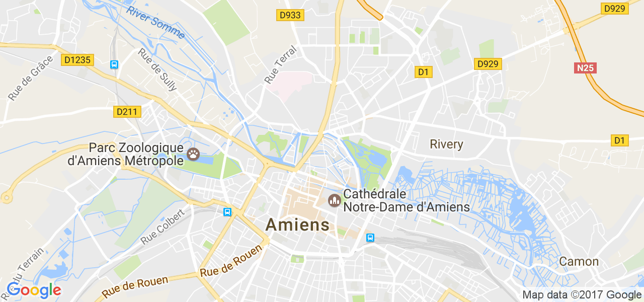 map de la ville de Amiens