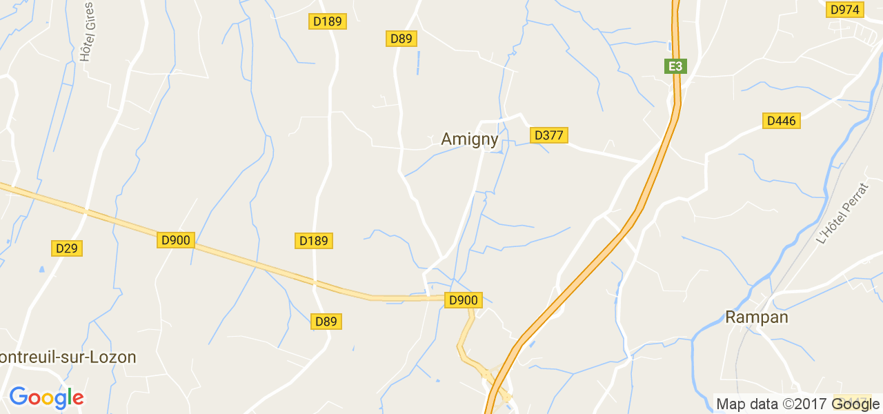 map de la ville de Amigny