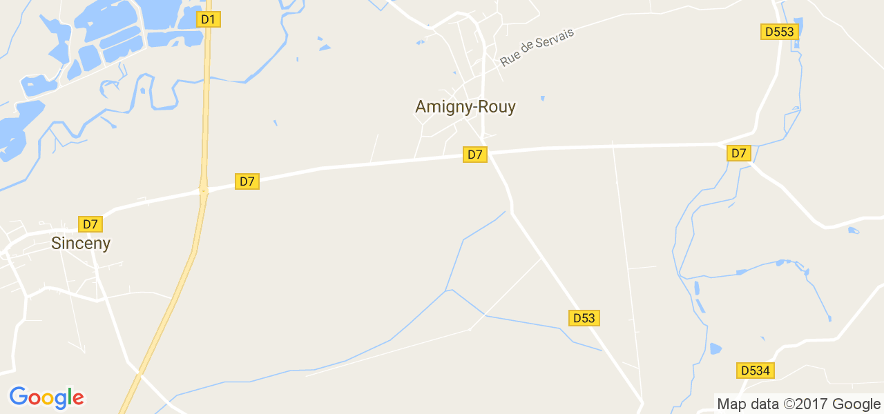 map de la ville de Amigny-Rouy