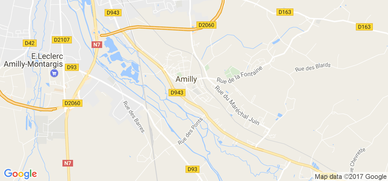 map de la ville de Amilly