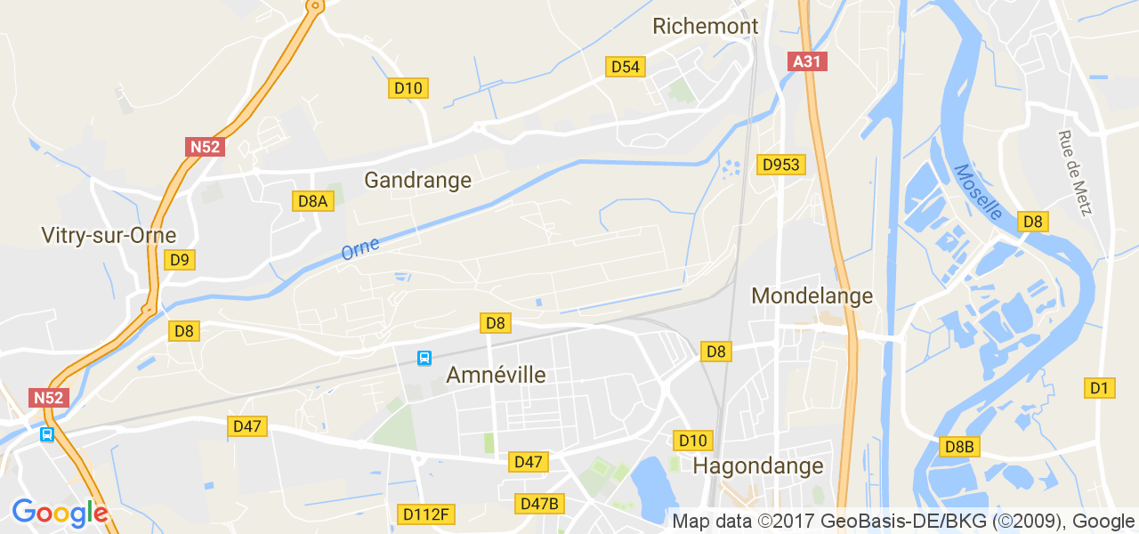 map de la ville de Amnéville