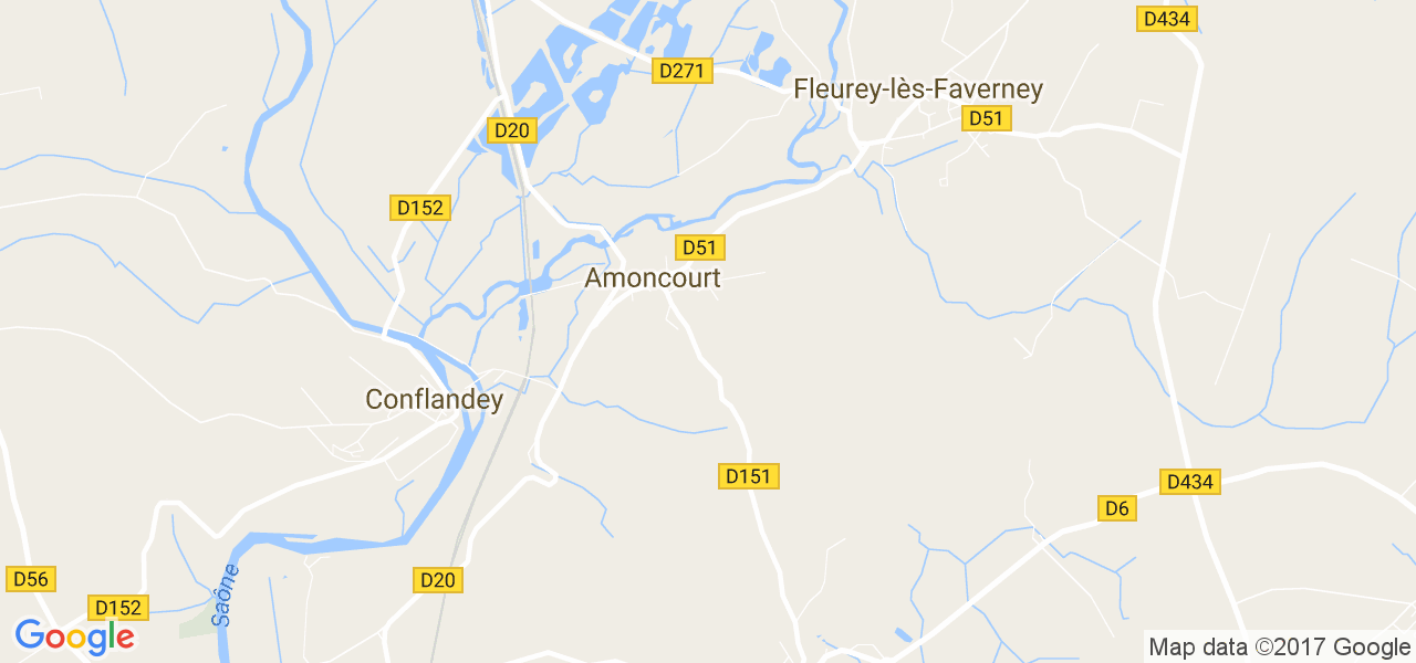 map de la ville de Amoncourt