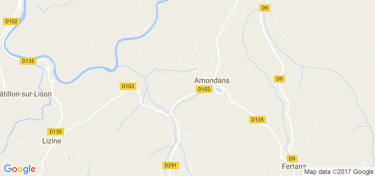 map de la ville de Amondans