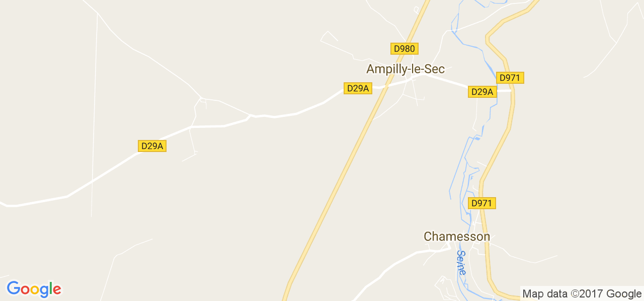 map de la ville de Ampilly-le-Sec