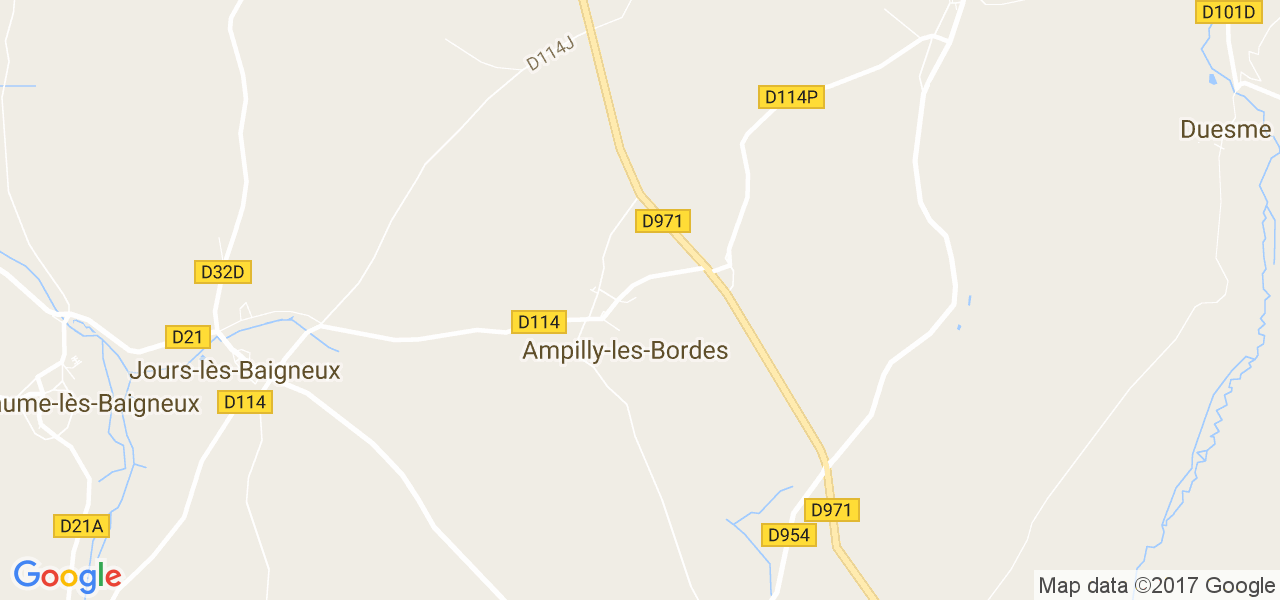 map de la ville de Ampilly-les-Bordes