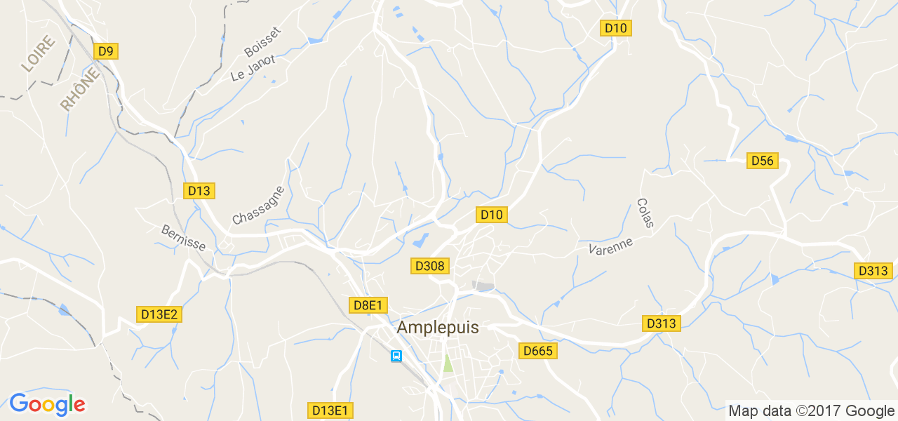 map de la ville de Amplepuis