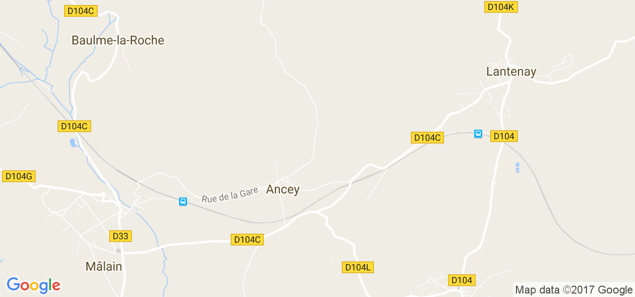 map de la ville de Ancey