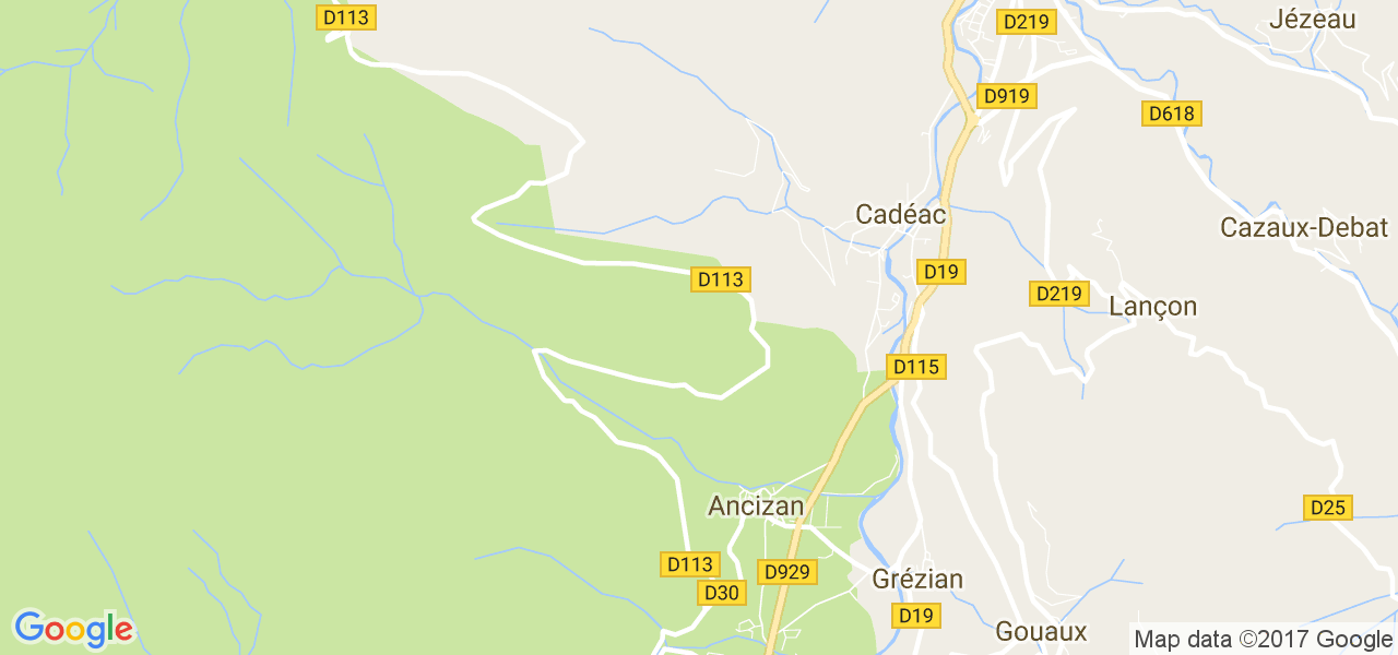 map de la ville de Ancizan