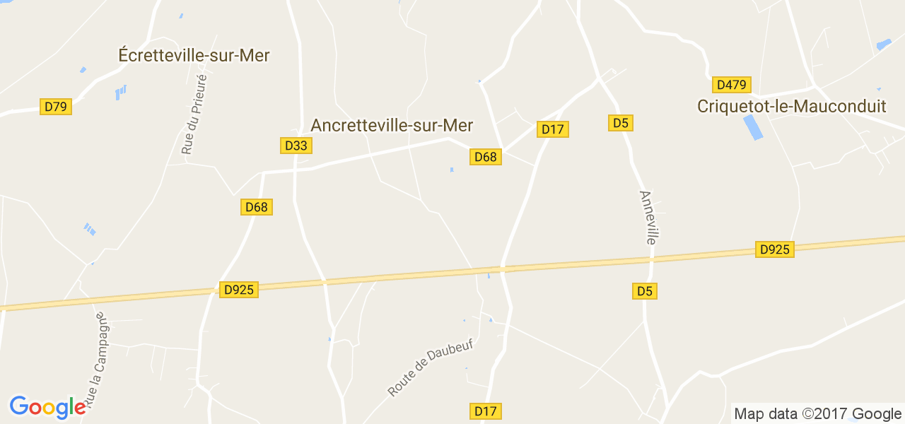 map de la ville de Ancretteville-sur-Mer