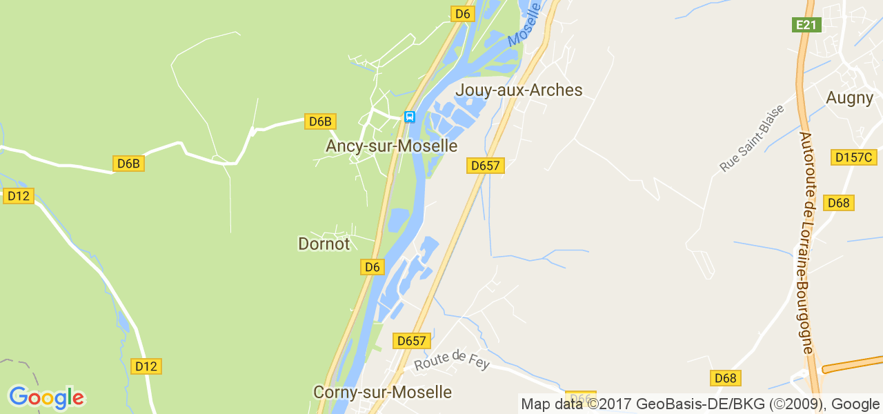 map de la ville de Ancy-sur-Moselle