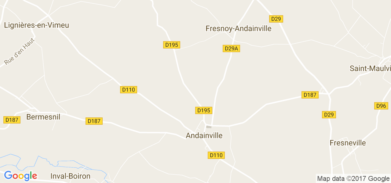 map de la ville de Andainville