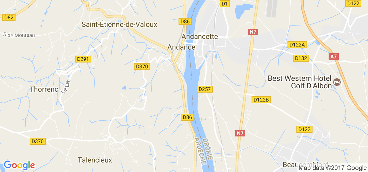 map de la ville de Andancette