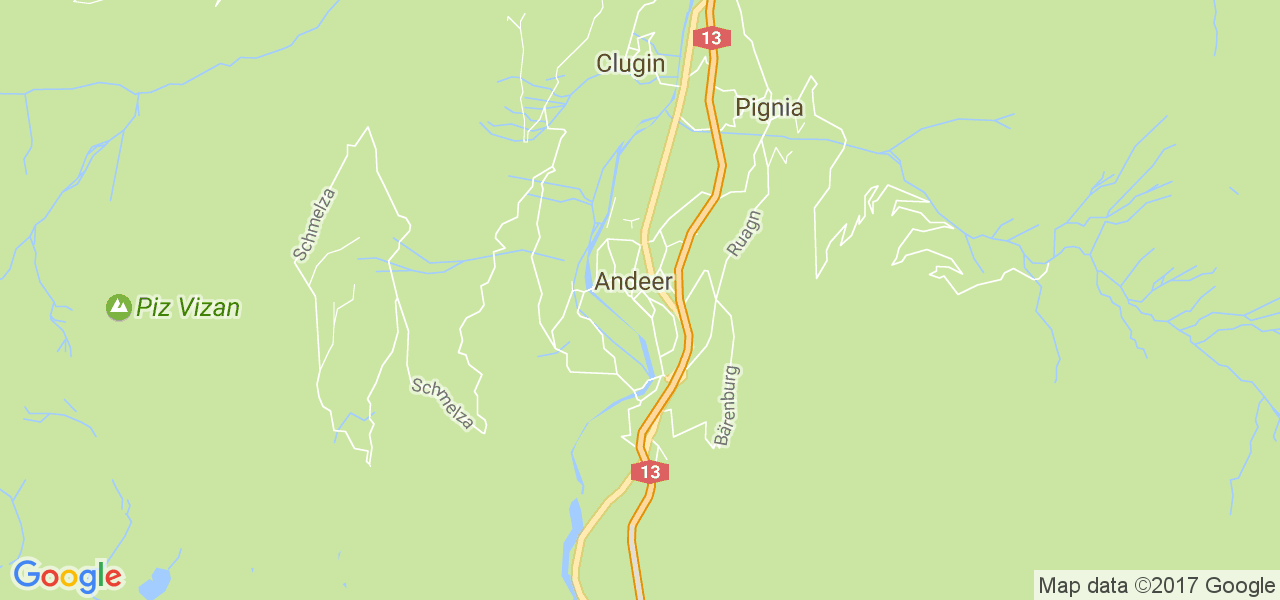 map de la ville de Andeer