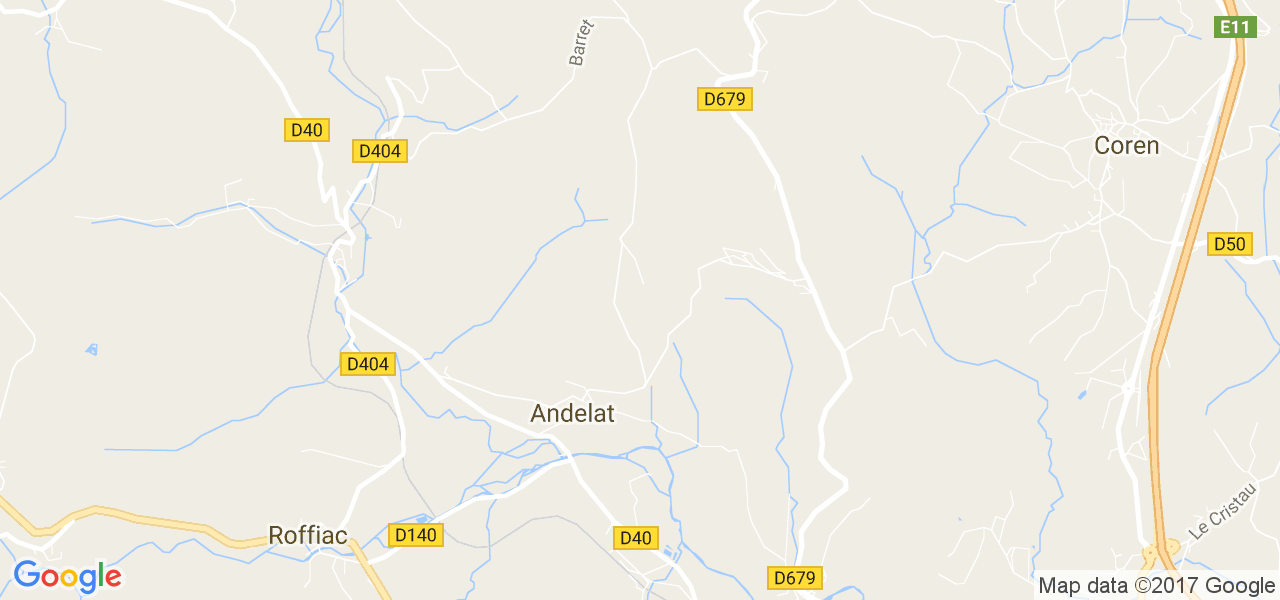 map de la ville de Andelat