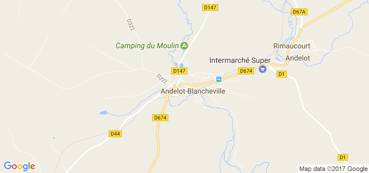 map de la ville de Andelot-Blancheville