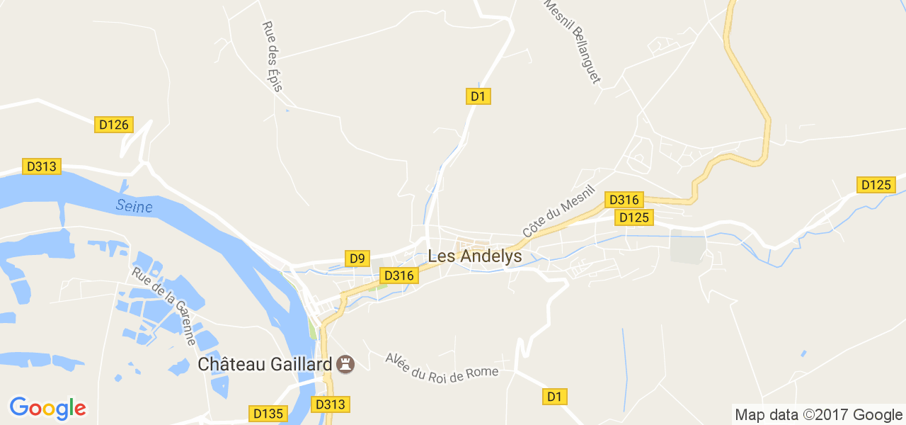 map de la ville de Andelys