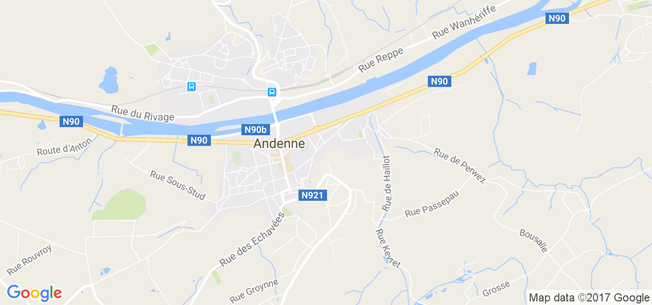 map de la ville de Andenne