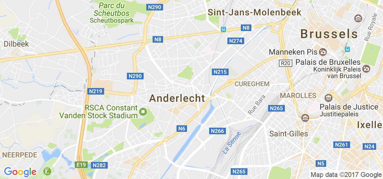 map de la ville de Anderlecht