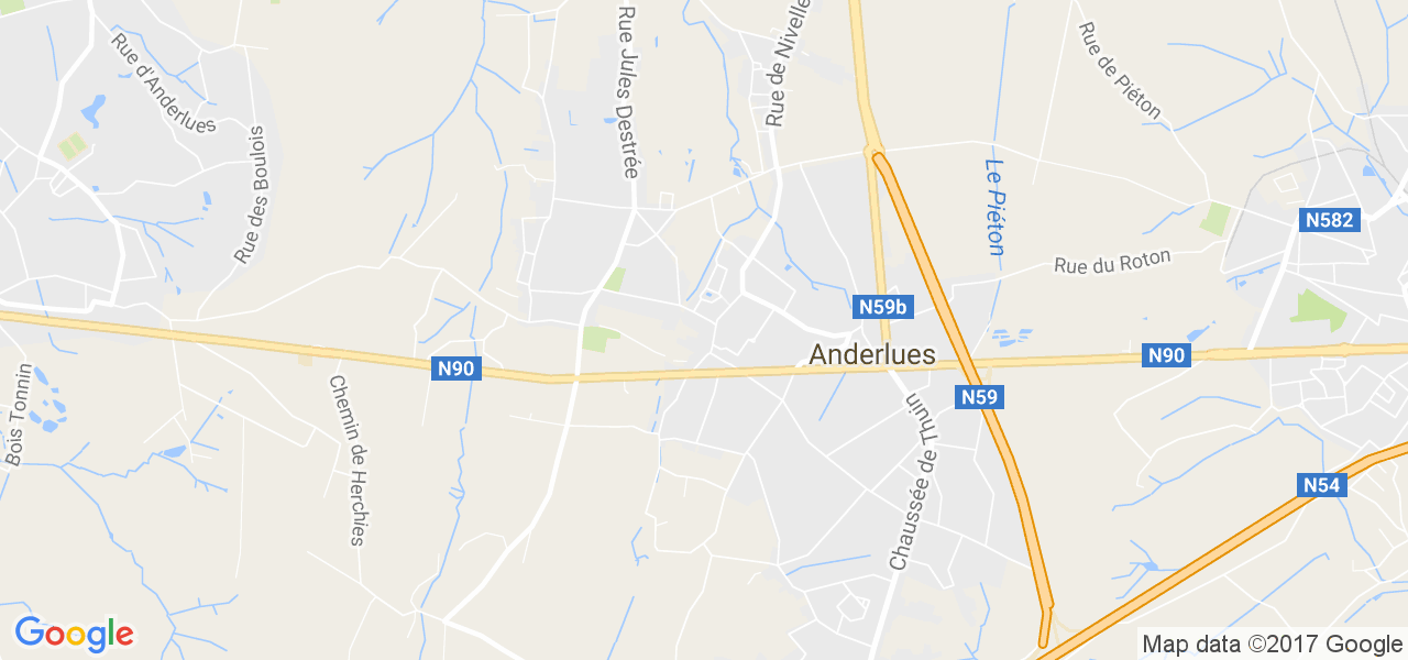 map de la ville de Anderlues