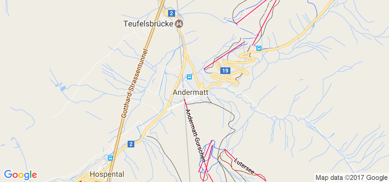 map de la ville de Andermatt