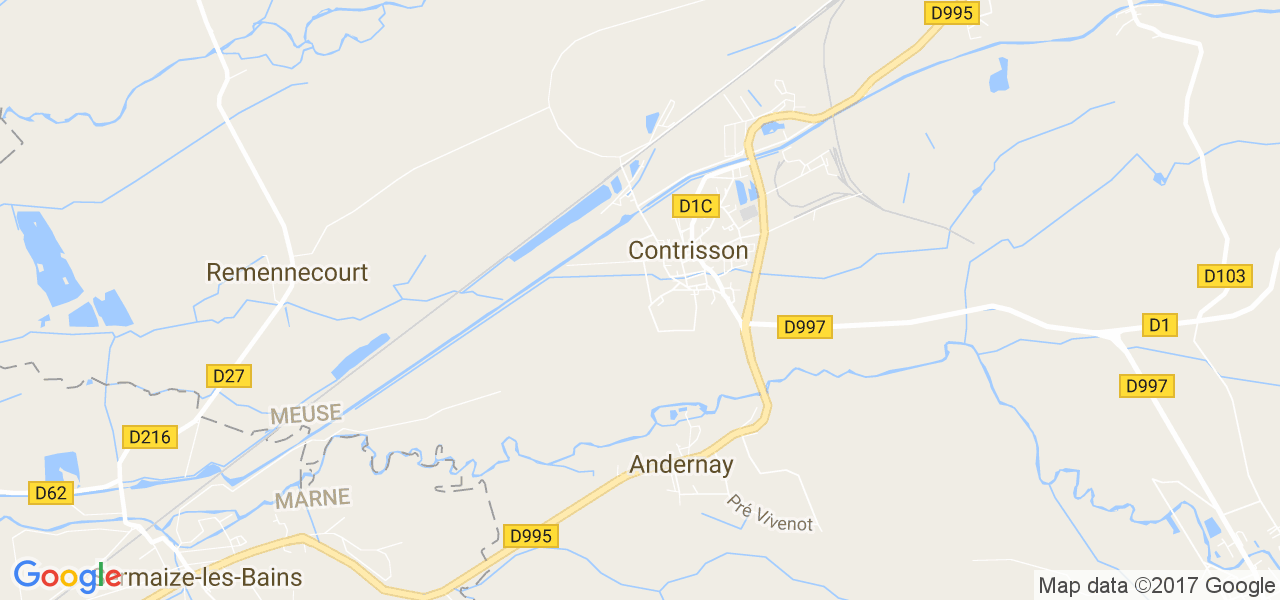 map de la ville de Andernay