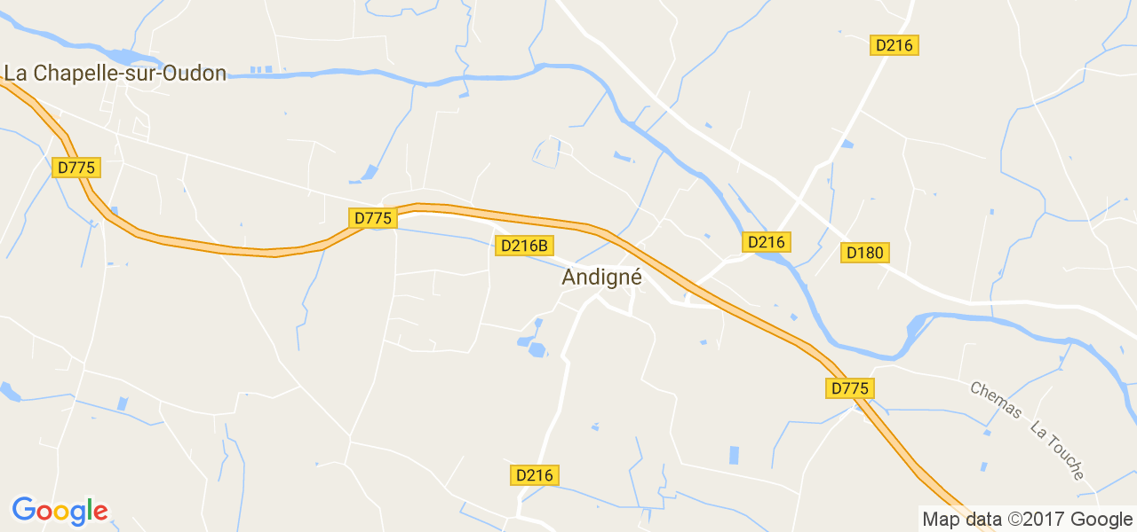 map de la ville de Andigné