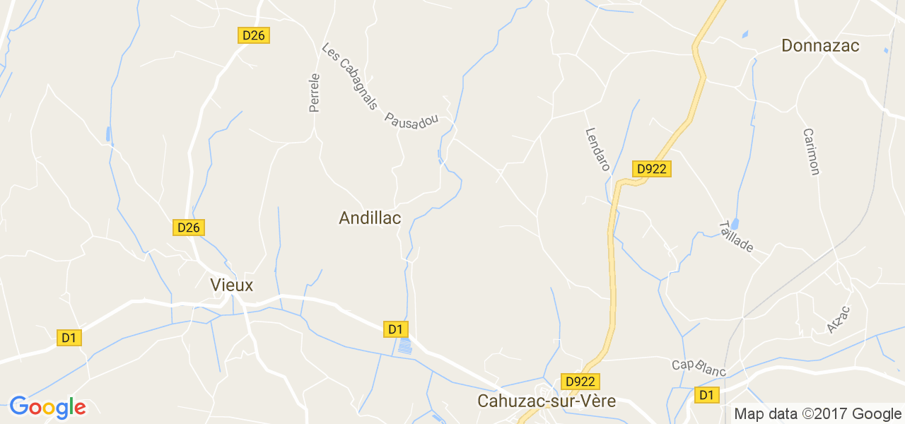 map de la ville de Andillac