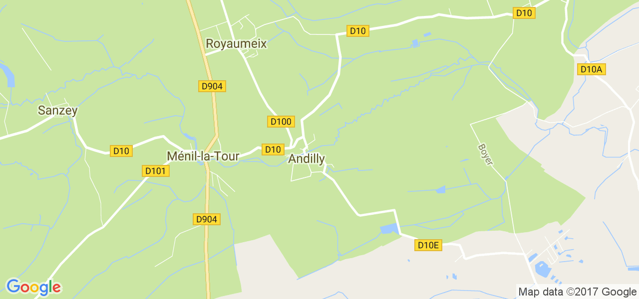 map de la ville de Andilly