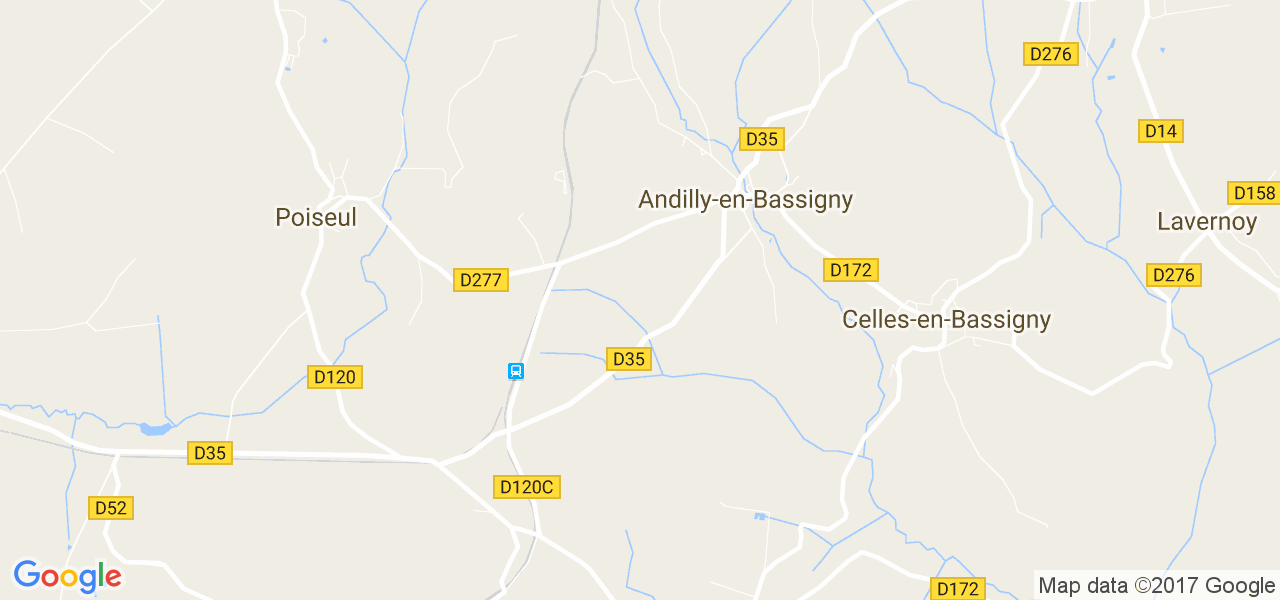 map de la ville de Andilly-en-Bassigny