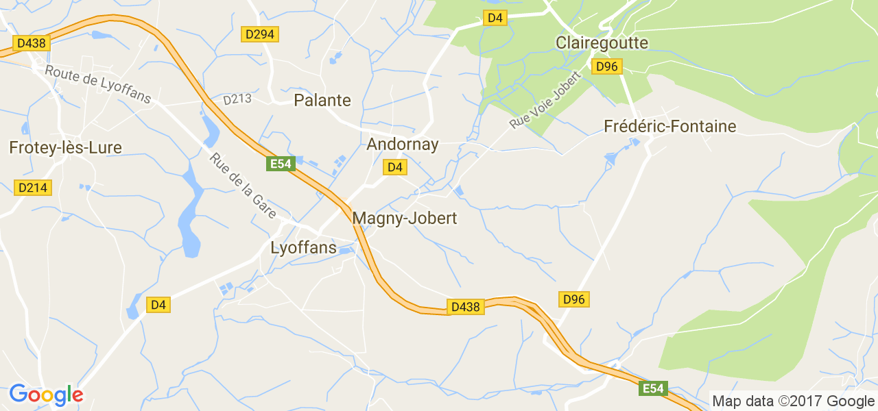 map de la ville de Andornay