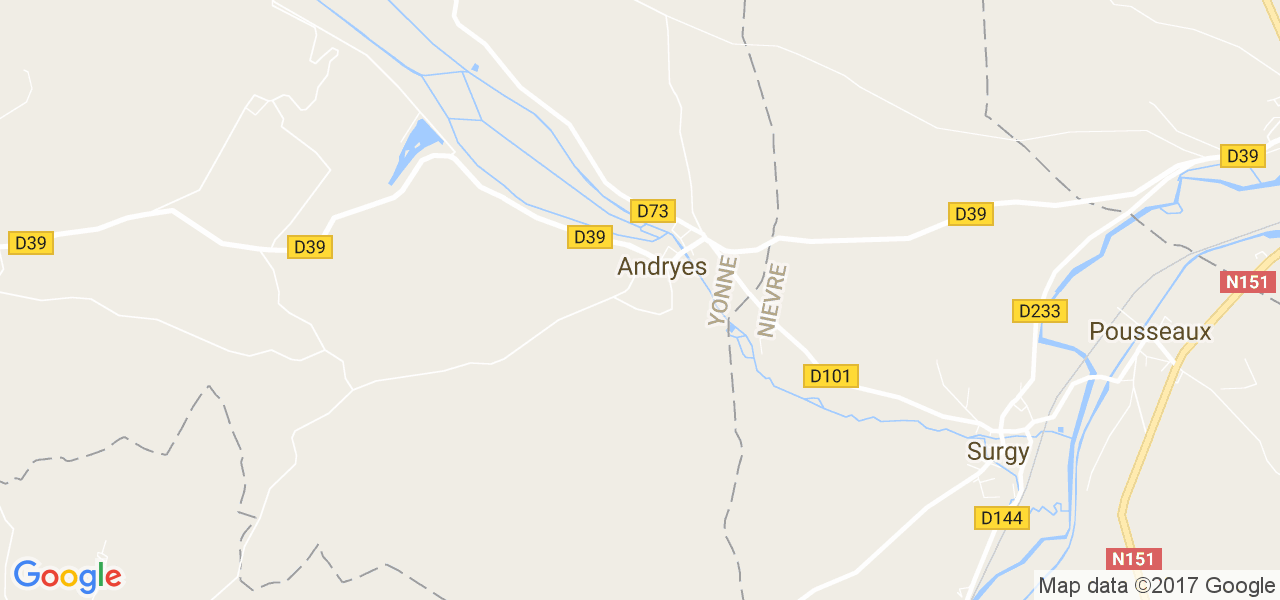 map de la ville de Andryes