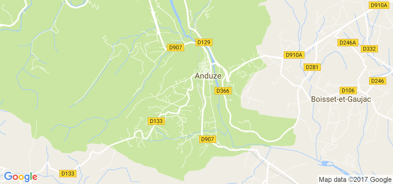 map de la ville de Anduze