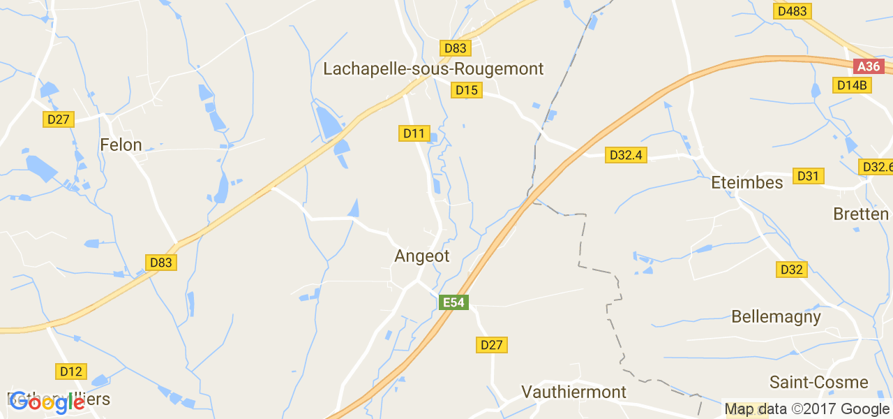 map de la ville de Angeot