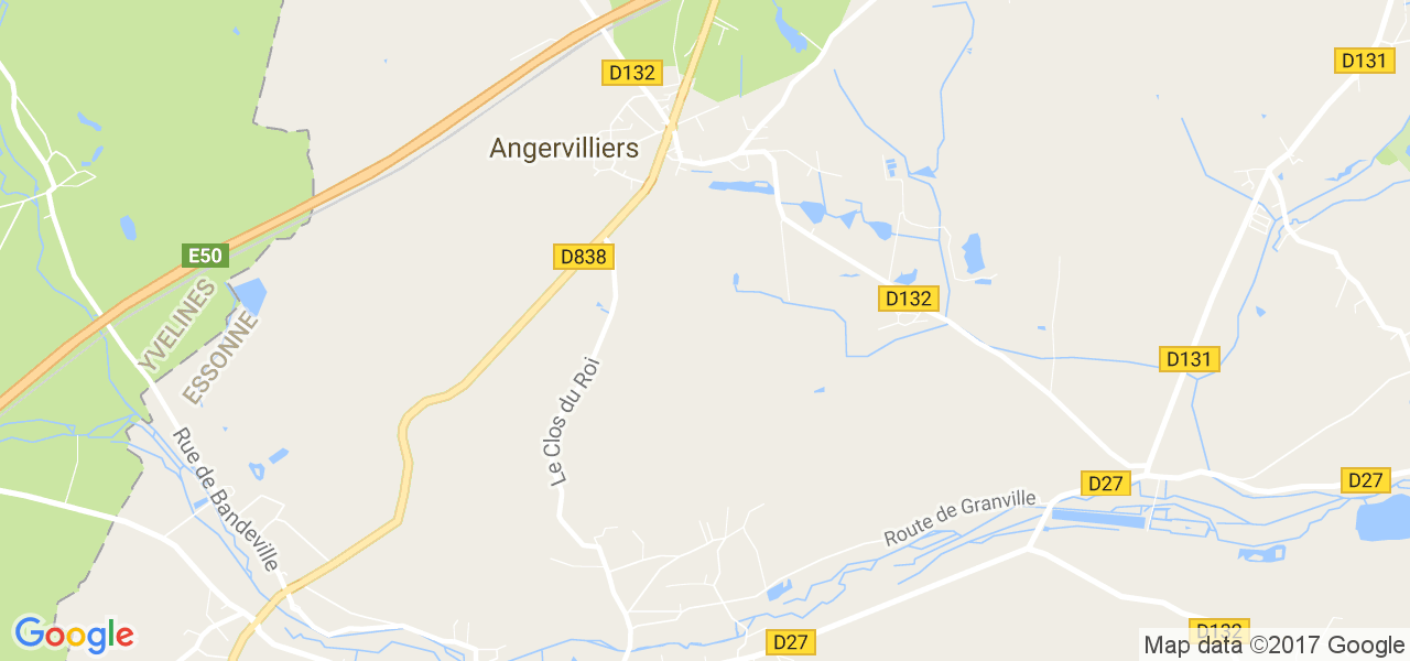 map de la ville de Angervilliers