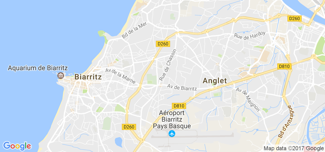 map de la ville de Anglet