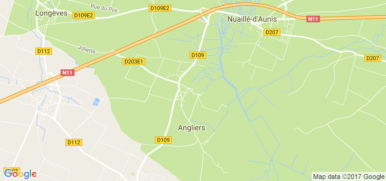 map de la ville de Angliers