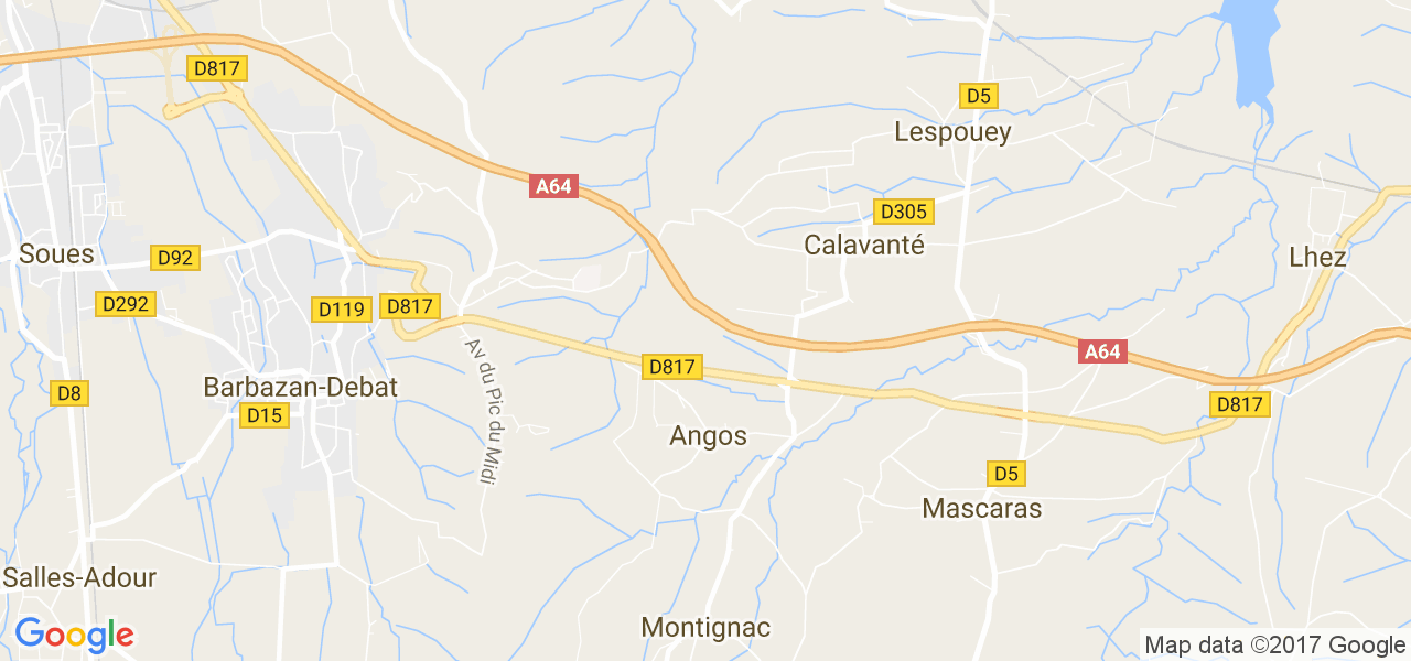 map de la ville de Angos