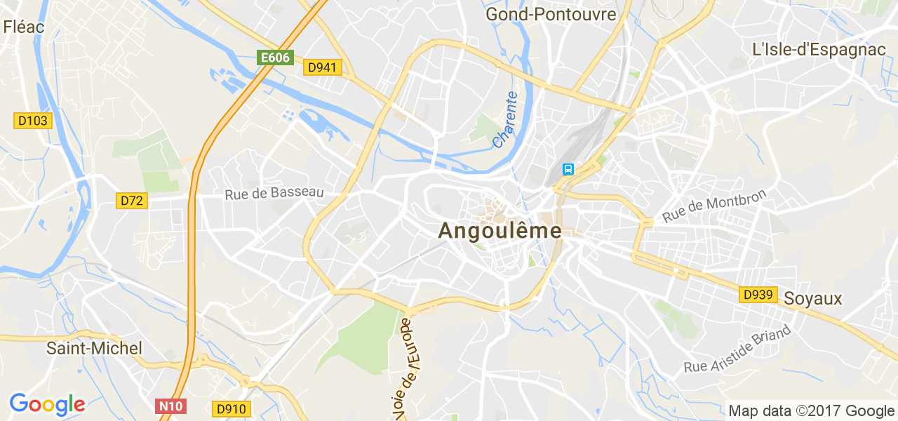 map de la ville de Angoulême