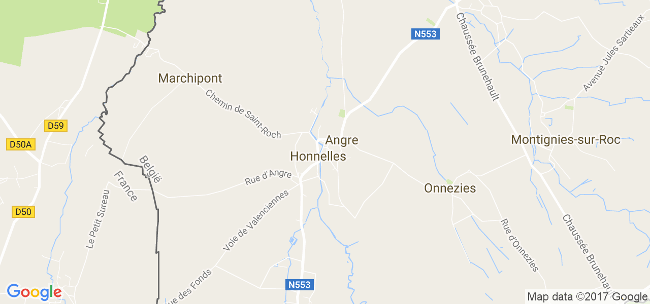 map de la ville de Angre