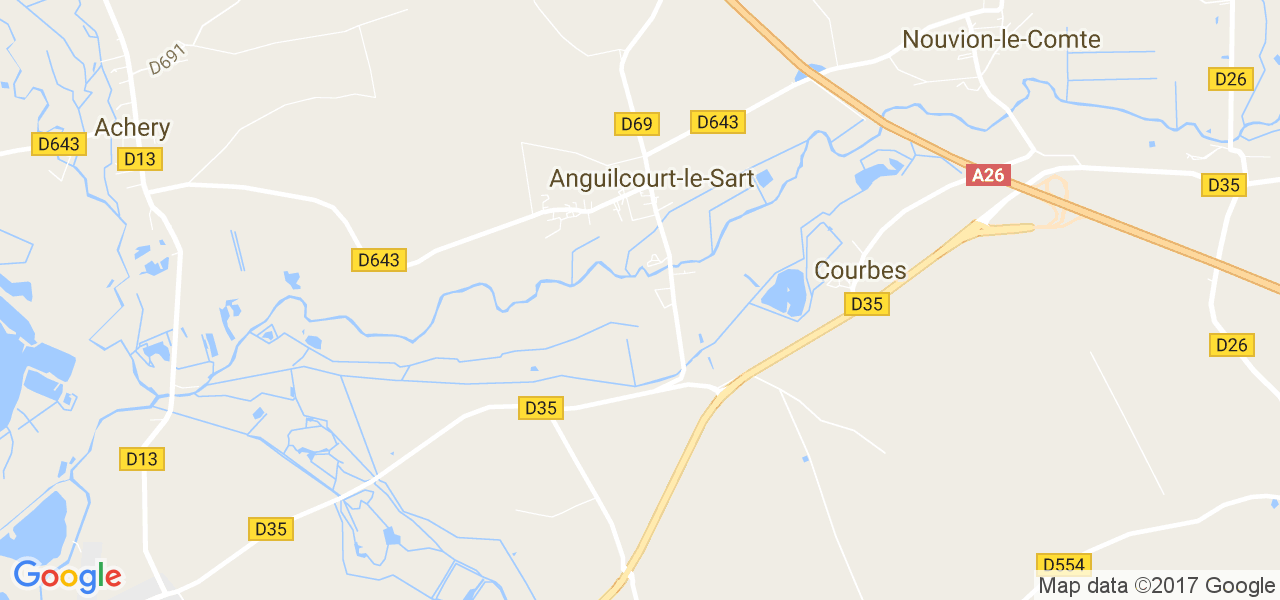 map de la ville de Anguilcourt-le-Sart