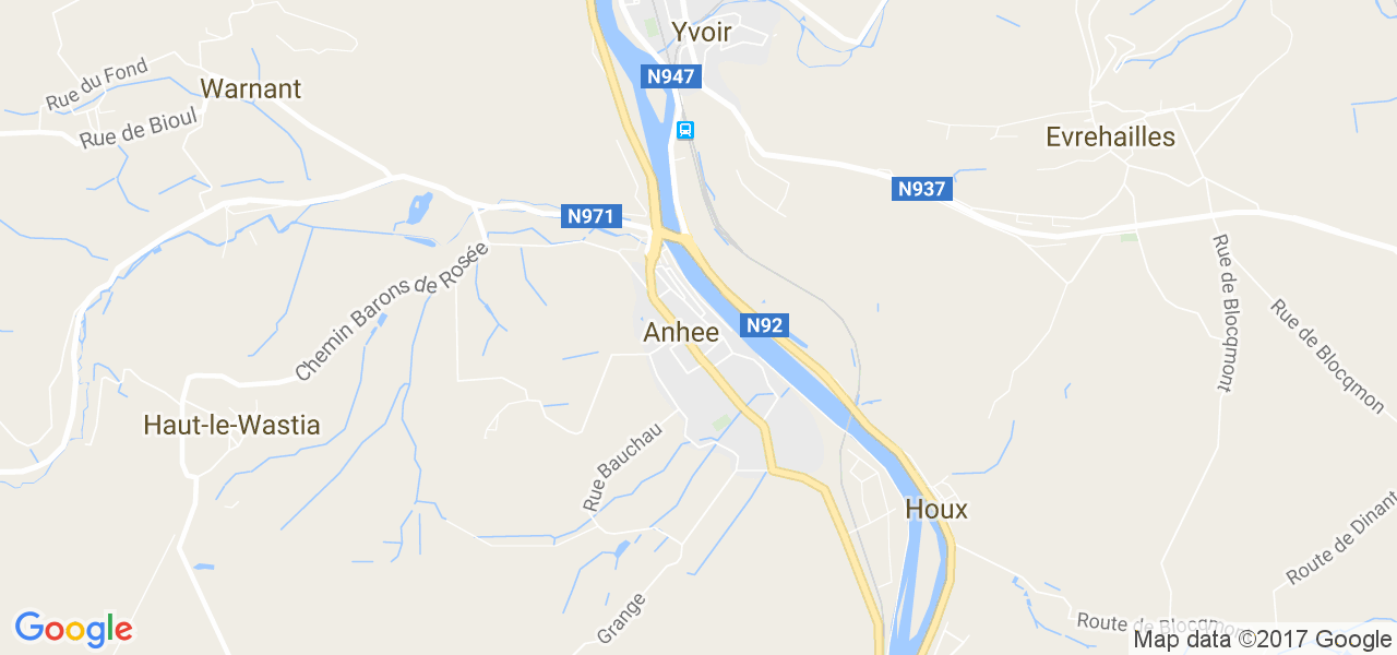 map de la ville de Anhée