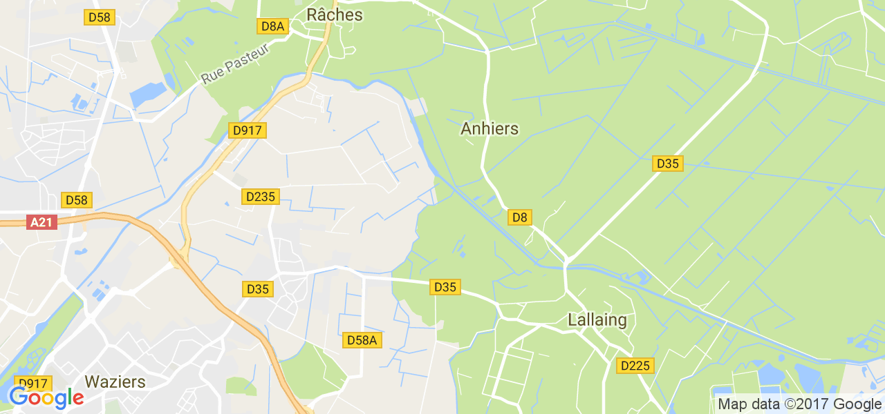 map de la ville de Anhiers