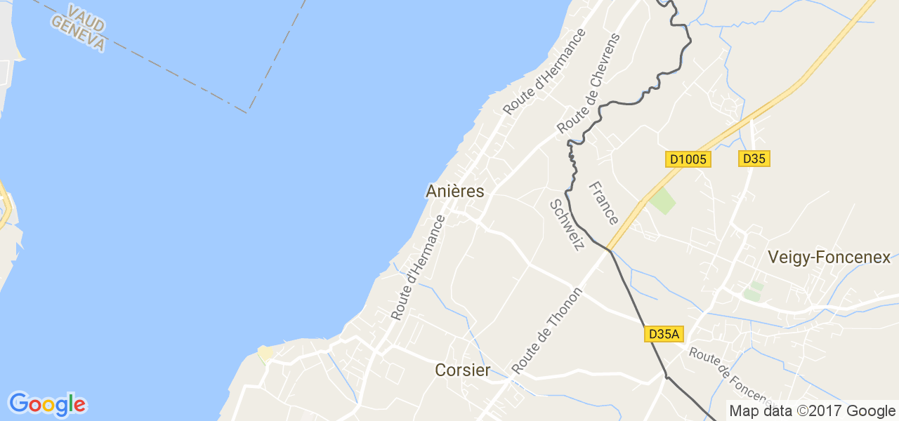 map de la ville de Anières