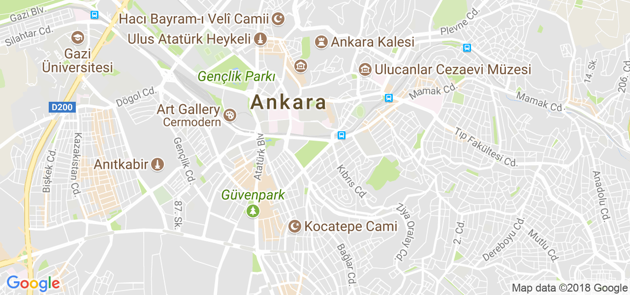 map of the city of Ankara