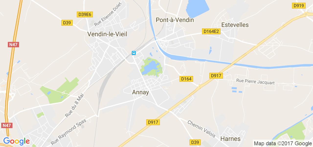 map de la ville de Annay