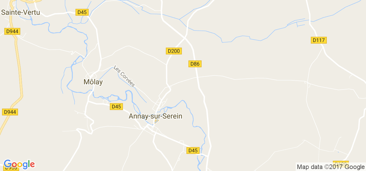 map de la ville de Annay-sur-Serein