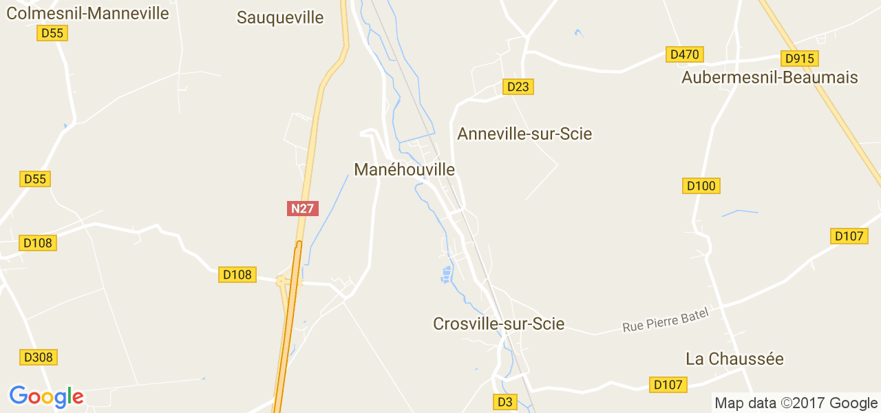 map de la ville de Anneville-sur-Scie