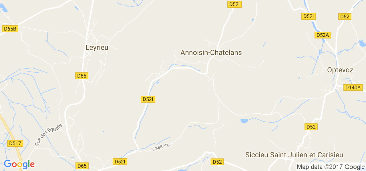 map de la ville de Annoisin-Chatelans